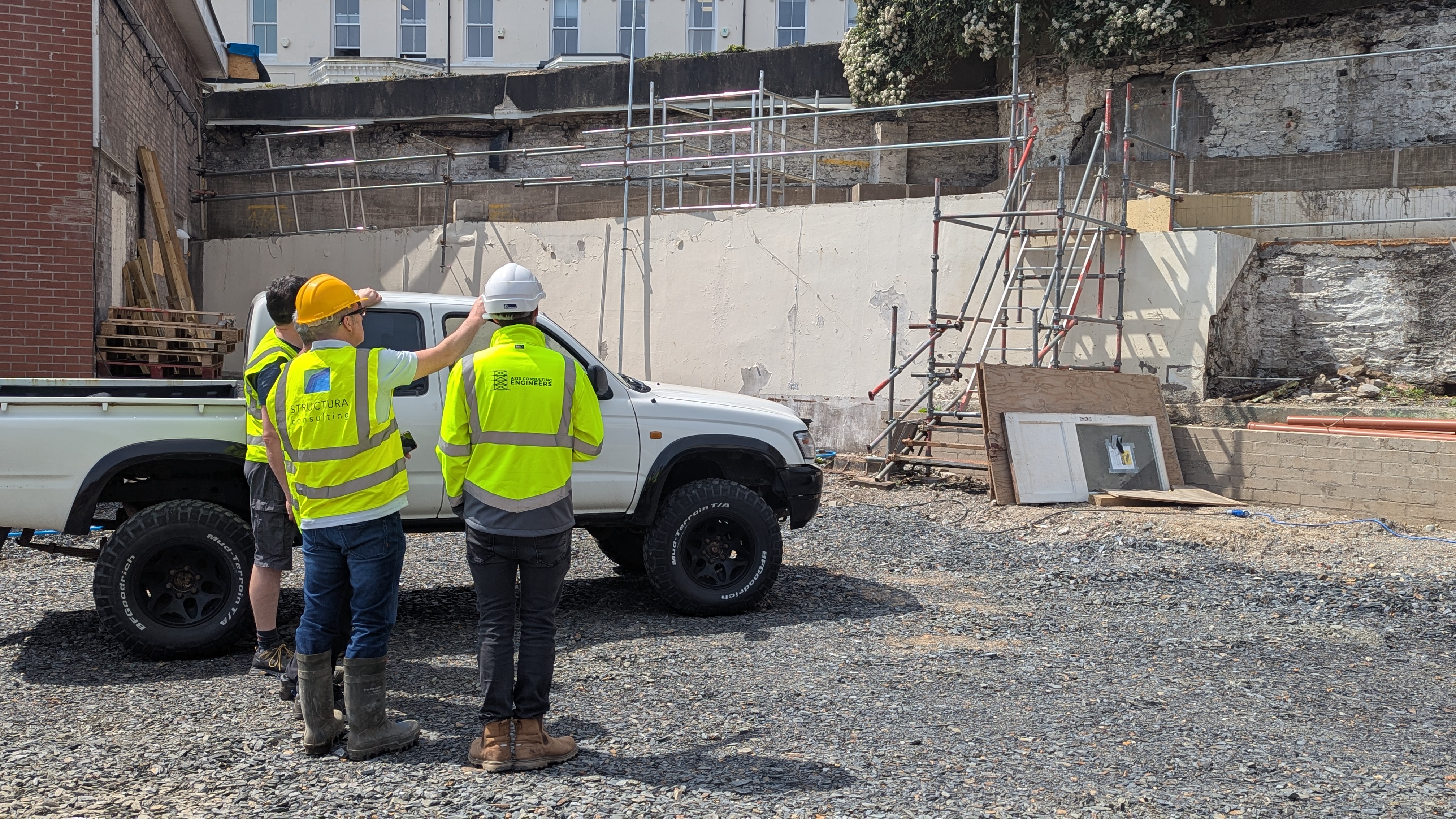 Project manager overseeing construction works